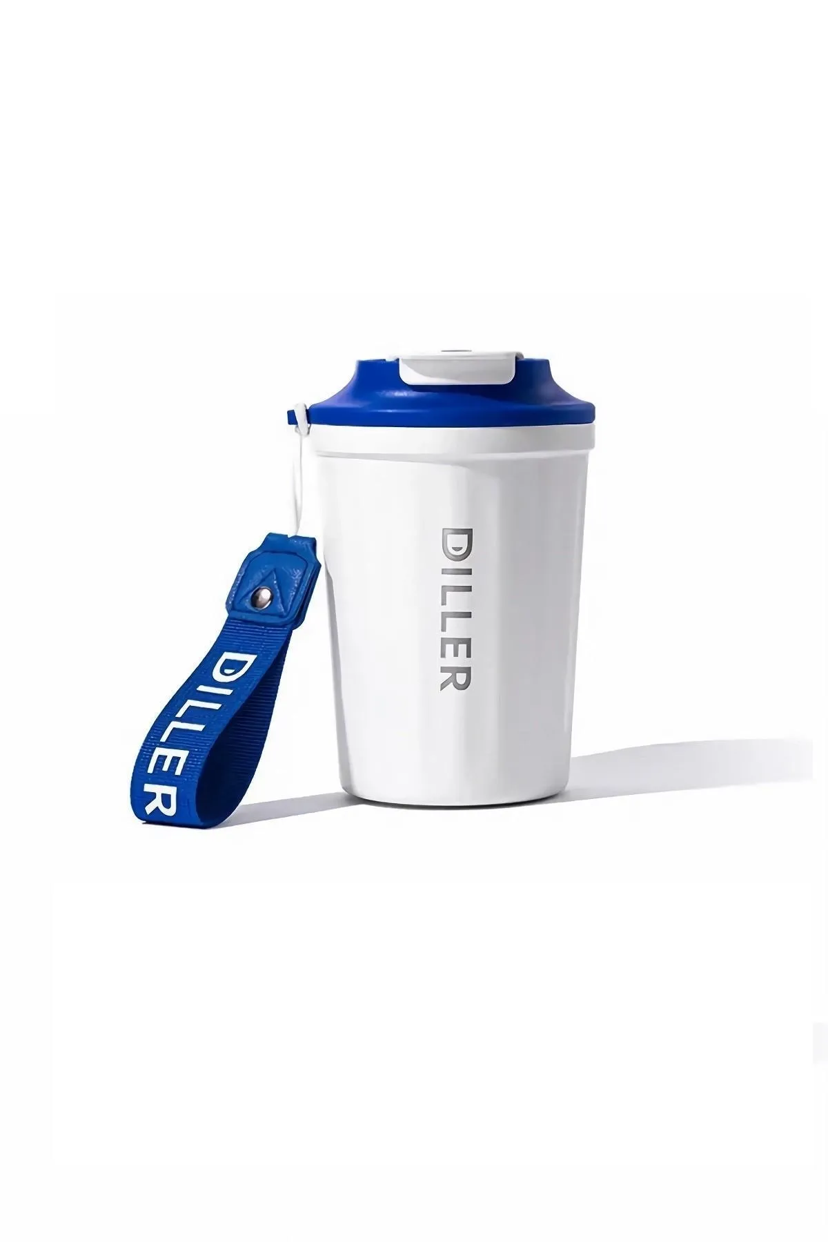 380ml Taşıma Askılı Mug Kahve Bardağı 6 Saat Sıcak/soğuk Tutma Süresi 5 Renk Beyaz-Mavi