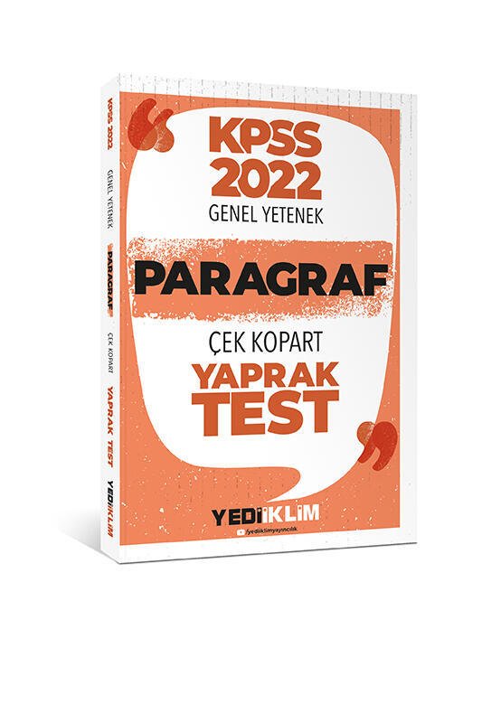 Yediiklim Yayınları 2022 KPSS Paragraf Çek Kopart Yaprak Test