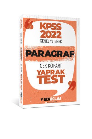 Yediiklim Yayınları 2022 KPSS Paragraf Çek Kopart Yaprak Test