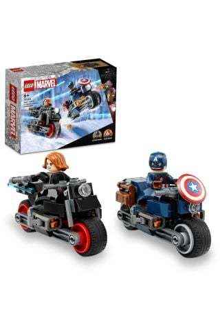 ® Marvel Black Widow ve Kaptan Amerika Motosikletleri 76260 Çocuklar için Yapım Seti (130 Parça)