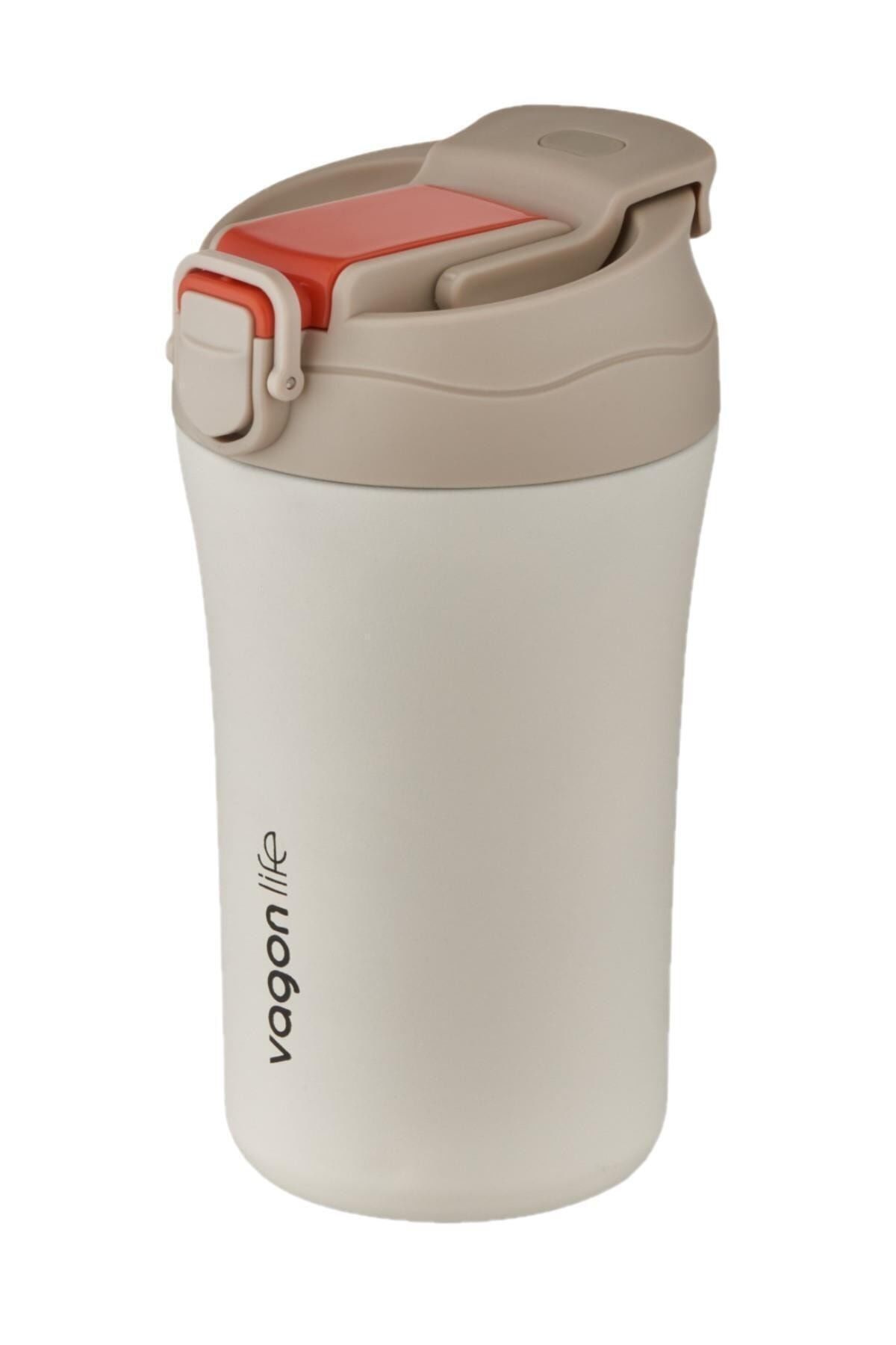 Çift Kapak Sistemli Pipetli/Pipetsiz 400ml Çelik Mug