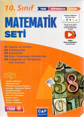 Çap Yayınları 10. Sınıf Anadolu Lisesi Matematik Seti