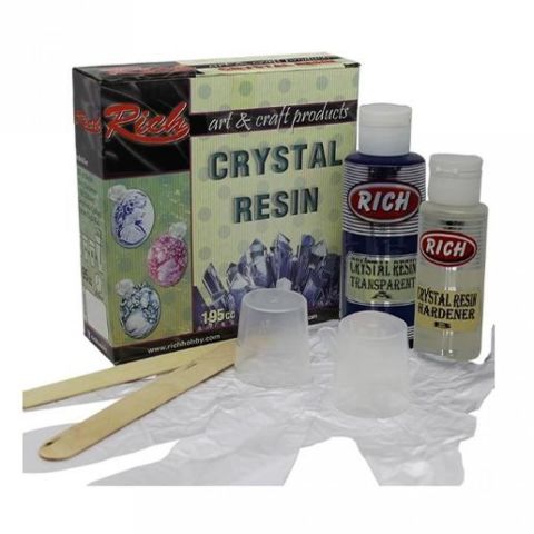 Rich Crystal Resim 195 cc Transparan Mavi Reçine