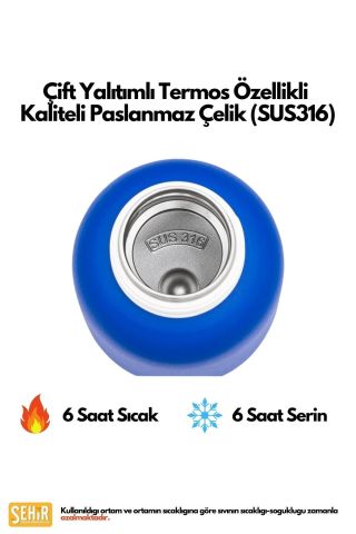 460ml Moda Waffle Çizgili Deri Kılıflı Pipetli Taşıma Askılı Paslanmaz Çelik Termos Matara Pembe