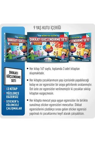 Dikkati Güçlendirme Seti - Yeni Neuro Via Sistemi Ile (9 Yaş) - - Osman Abalı