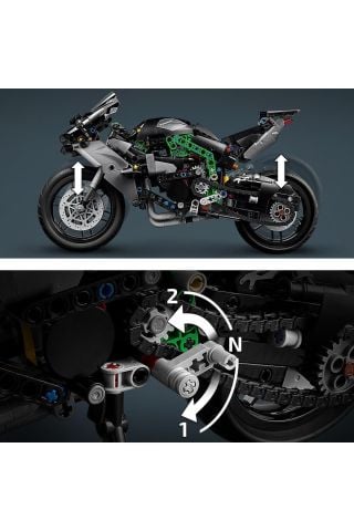 ® Technic Kawasaki Ninja H2R Motosiklet 42170 - 10 Yaş ve Üzeri İçin Yapım Seti (643 Parça)