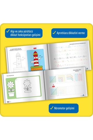 Adeda Okuldan Önce Serisi - Dikkatli Çizgiler 3'lü Set