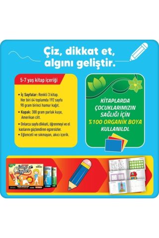 Adeda Okuldan Önce Serisi - Dikkatli Çizgiler 3'lü Set