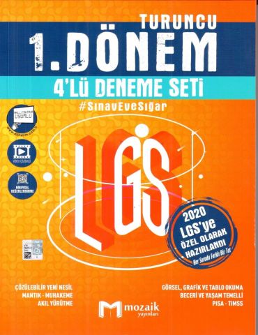 Mozaik Yayınları LGS 1. Dönem Turuncu 4 lü Deneme Seti