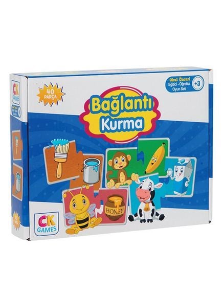 CK Games Bağlantı Kurma Okul Öncesi Oyun Seti +3 Yaş Eğitici Öğretici 40 Parça Puzzle Oyun Seti