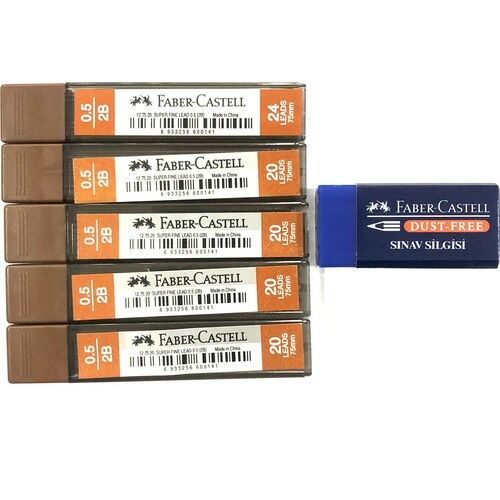 Faber Castell 0.5 Uç 5'li Paket + Silgi