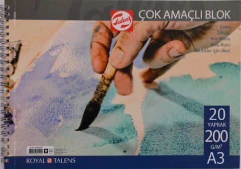 Royal Talens Çok Amaçlı Blok Resim Çizim Defteri (A3) 200gr 20 Sayfa