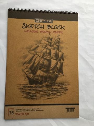 Gıpta 35x50cm 15 Yaprak Kraft Resim Defteri
