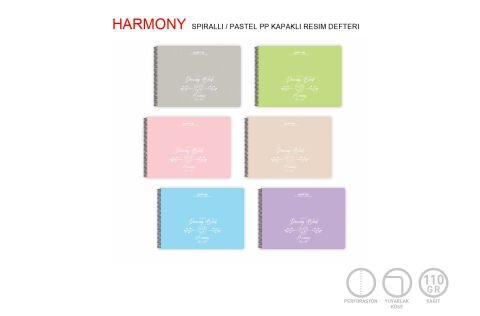 Gıpta Harmony Plastik Kapak Spiralli Resim Defteri 35x50 30 Yaprak (4160)