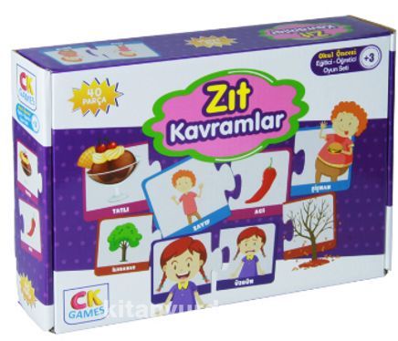 CK Games Zıt Kavramlar Okul Öcesi Oyun Seti ( 3+yaş) Eğitici Öğretici 40 Parça Puzzle Oyun Seti