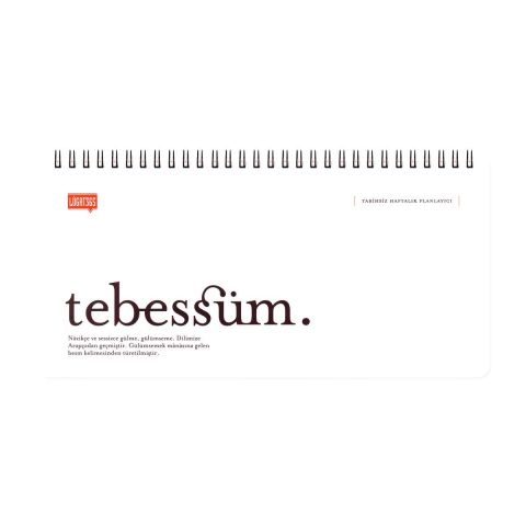 Keskin Color 13*27 Spiralli Haftalık Planner - Tebessüm