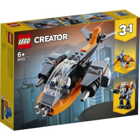 LEGO® Creator 3’ü 1 Arada Siber İnsansız Hava Aracı 31111 - Çocuklar için Robot ve Motosiklet İçeren Oyuncak Yapım Seti (113 Parça)