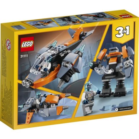 LEGO® Creator 3’ü 1 Arada Siber İnsansız Hava Aracı 31111 - Çocuklar için Robot ve Motosiklet İçeren Oyuncak Yapım Seti (113 Parça)