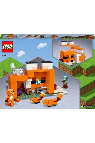 ® Minecraft® Tilki Kulübesi 21178 Yapım Seti (193 Parça)