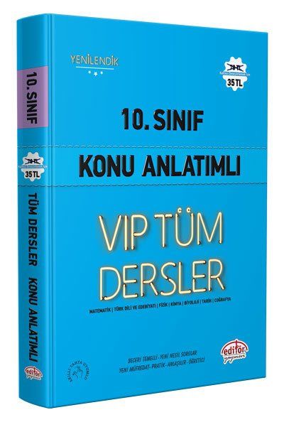 Editör Yayınları 10. Sınıf VIP Tüm Dersler Konu Anlatımlı Mavi Kitap