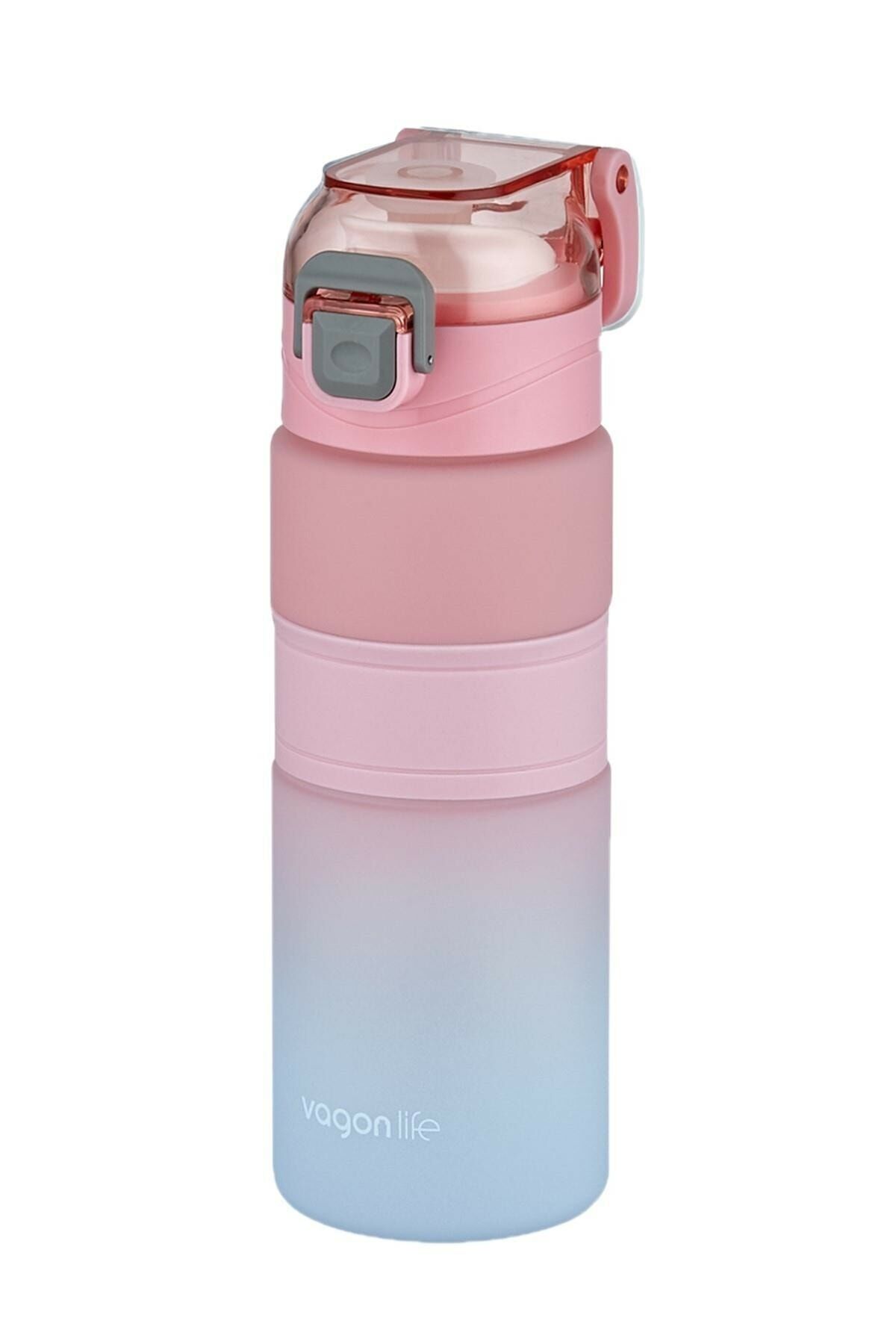 Çift Renk 600ml Kaydırmaz Silikon Gövde Rahat Içim-pipetsiz- Motivasyon Su Matarası