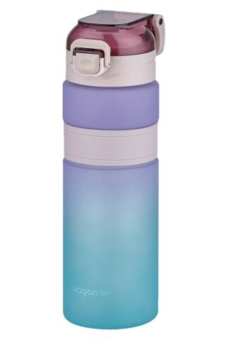 Çift Renk 800ml Kaydırmaz Silikon Gövde Rahat Içim-pipetsiz- Motivasyon Su Matarası