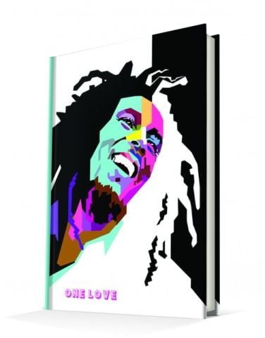 Deffter Pop Art Bob Marley  96 Yaprak Çizgili Sert Kapak Defter