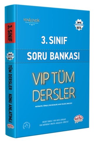 Editör Yayınları 3. Sınıf VIP Tüm Dersler Soru Bankası Mavi Kitap
