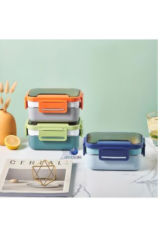 Vagonlife BL20182 Turuncu Lunch Box Çift Katmanlı Paslanmaz Çelik Öğle Yemeği Kutusu Turuncu Bl20182