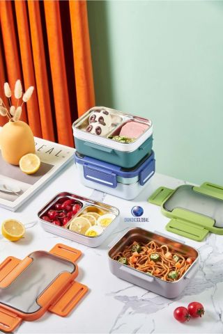 Vagonlife BL20182 Yeşil Lunch Box Çift Katmanlı Paslanmaz Çelik Öğle Yemeği Kutusu Yeşil Bl20182