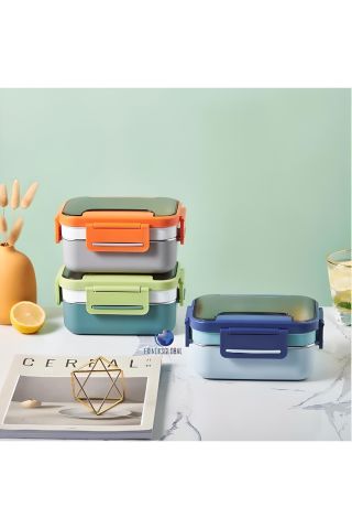 Vagonlife BL20182 Yeşil Lunch Box Çift Katmanlı Paslanmaz Çelik Öğle Yemeği Kutusu Yeşil Bl20182