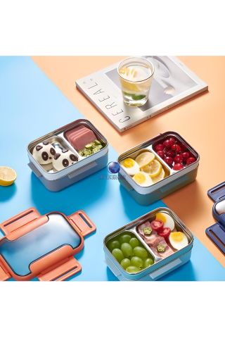 Vagonlife BL20182 Yeşil Lunch Box Çift Katmanlı Paslanmaz Çelik Öğle Yemeği Kutusu Yeşil Bl20182