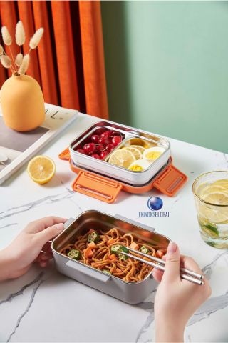Vagonlife BL20182 Yeşil Lunch Box Çift Katmanlı Paslanmaz Çelik Öğle Yemeği Kutusu Yeşil Bl20182