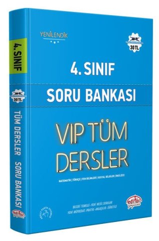 Editör Yayınları 4. Sınıf VIP Tüm Dersler Soru Bankası Mavi Kitap