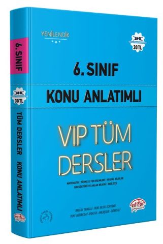 Editör Yayınları 6. Sınıf VIP Tüm Dersler Konu Anlatımlı Mavi Kitap