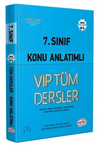 Editör Yayınları 7. Sınıf VIP Tüm Dersler Konu Anlatımlı Mavi Kitap