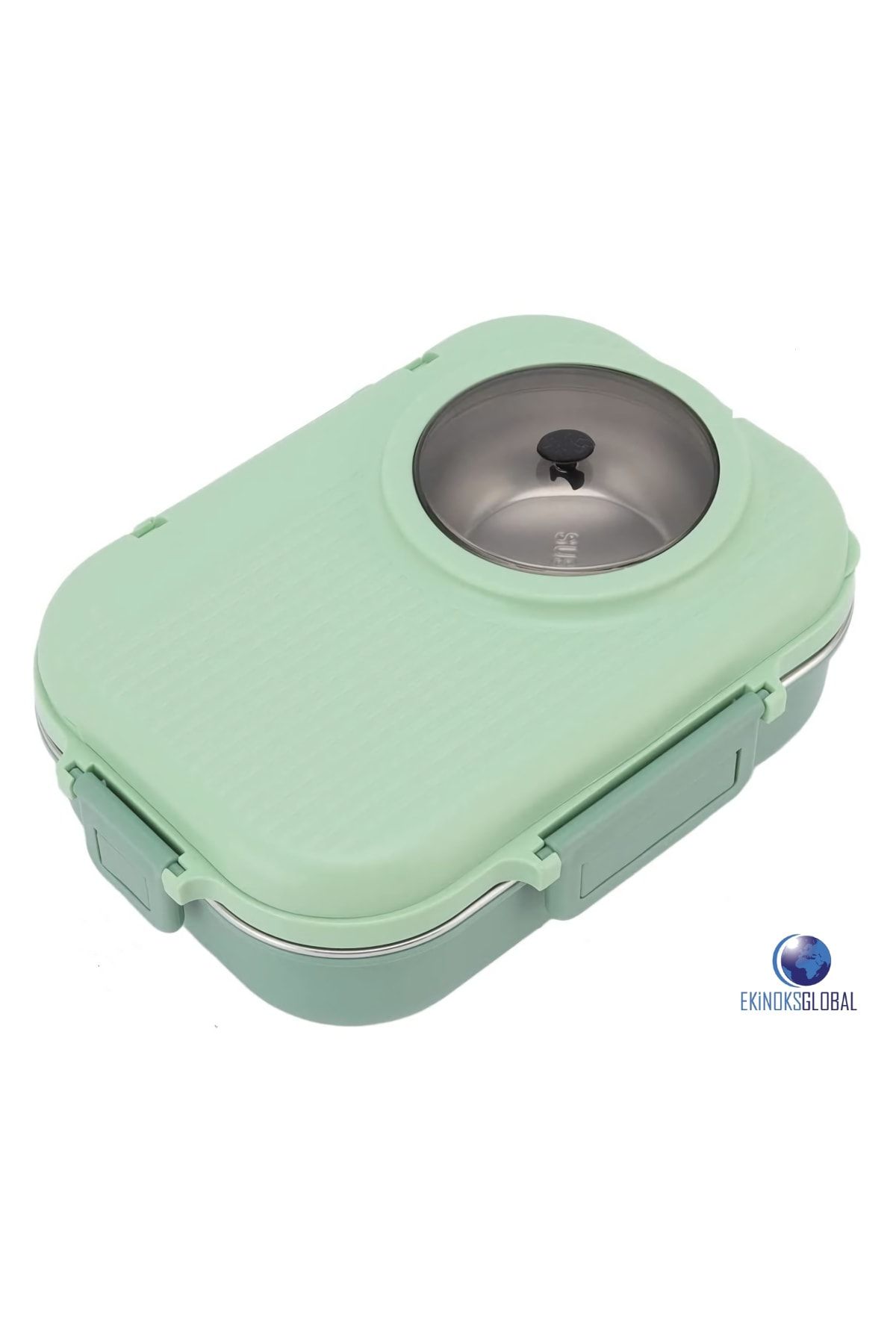 Vagonlife BL70100 Yeşil Taşınabilir Dört Bölmeli 304 Paslanmaz Çelik Çocuk Öğrenci Ofis Için Yemek Kutusu Sefer Tası 1100ml