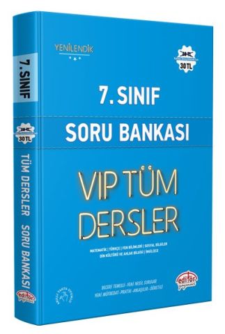Editör Yayınları 7. Sınıf VIP Tüm Dersler Soru Bankası Mavi Kitap