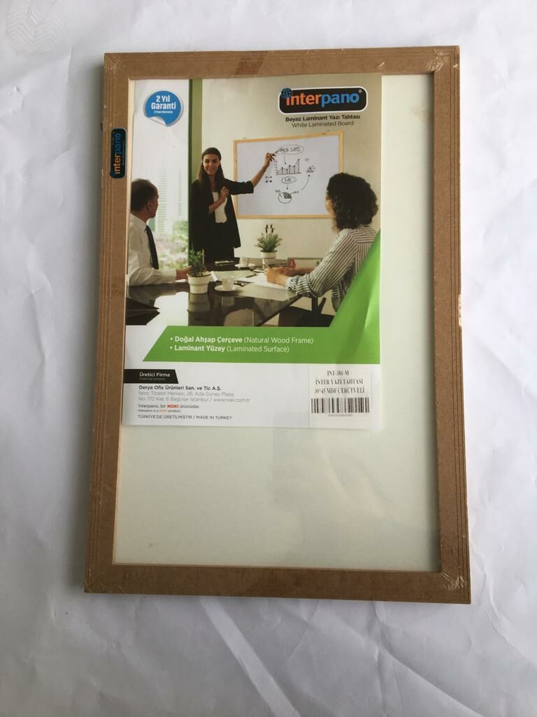 İnterpano 30x45 cm Mdf Çerçeveli Lamine Yüzey Duvar Yazı Tahtası