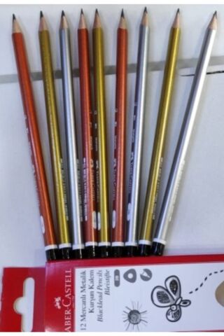 Mercanlı 2/b Kurşun Kalem Metalik Renkler( Yeni ) 12 Adet