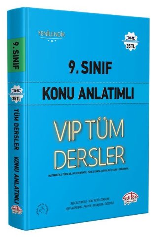 Editör Yayınları 9. Sınıf VIP Tüm Dersler Konu Anlatımlı Mavi Kitap