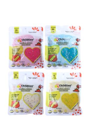 Doğal Oyun Hamuru - 4lü Glitter Set 4x125 Gr Vakumlu Kartuş Paket - (ecopack-refill)