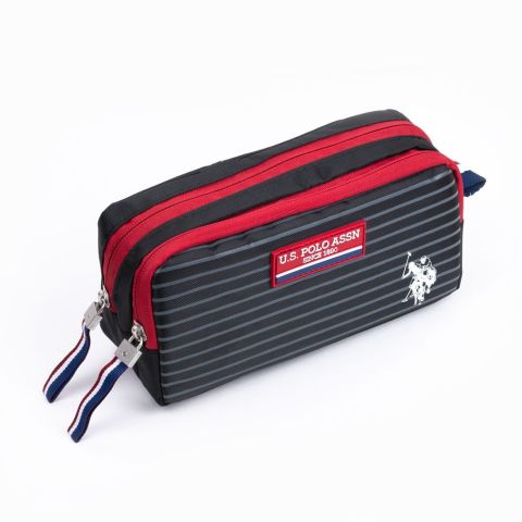 U.S. Polo Assn. Kalem Çantası Siyah-Kırmızı Fermuar  PLKLK20065