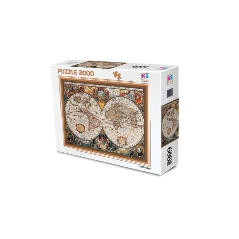 Ks Games 2000 Parça Puzzle 17th Centruy World Map 11204