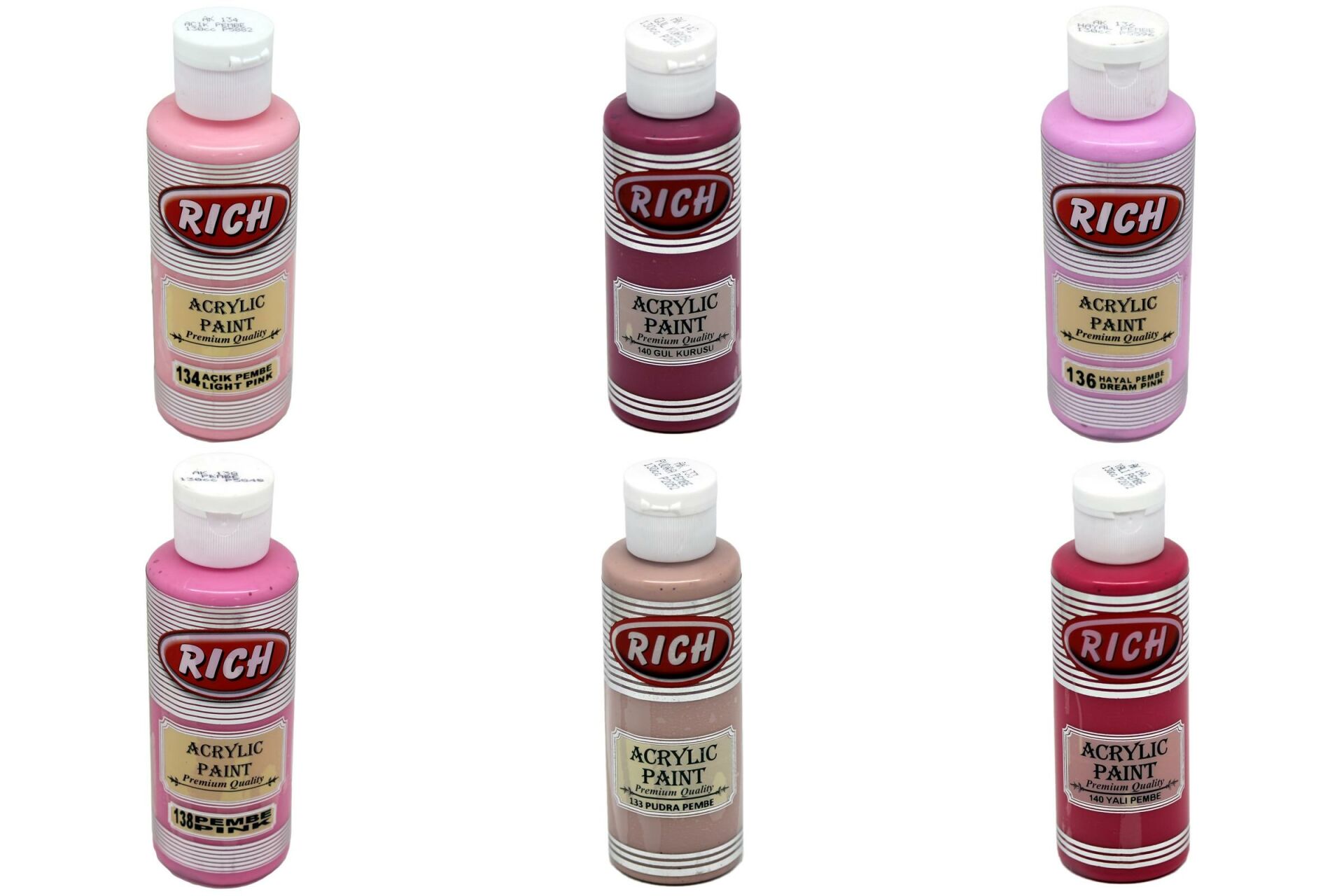 Rich 130cc Akrilik Pembe Ton Seti