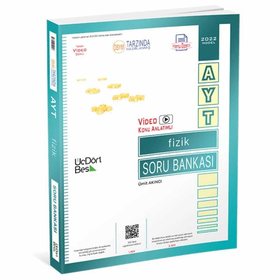 ÜçDörtBeş Yayınları AYT Fizik Soru Bankası 2022