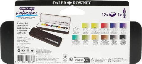 Daler-Rowney Graduate Suluboya - Yarım Tava - 12'li Set - YENİ