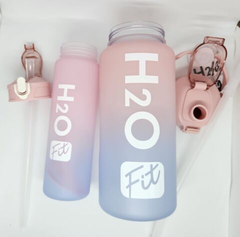 Fit H2O Pembe-Mavi İkili Matara Seti Large:2000ml Small:750ml