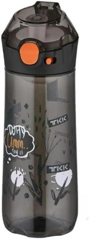Vagonlife TKK T-1008 Siyah 500ml Desenli Su Matarası