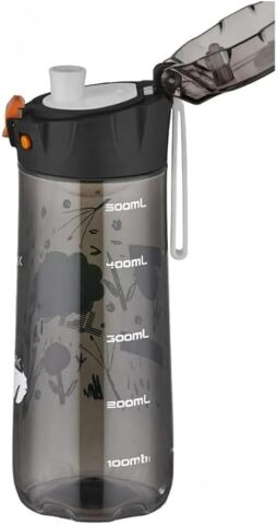 Vagonlife TKK T-1008 Siyah 500ml Desenli Su Matarası